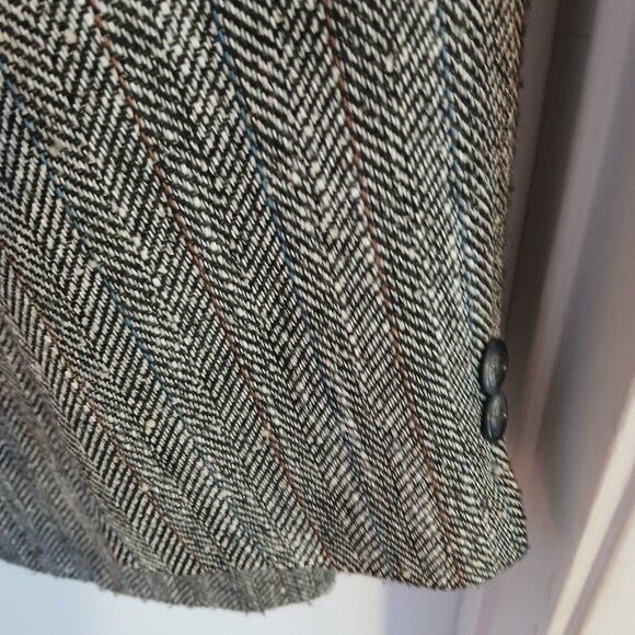 Men's John Alexander Herringbone  Tweed Blazer Grey GUC Made in USA - Picture 4 of 8